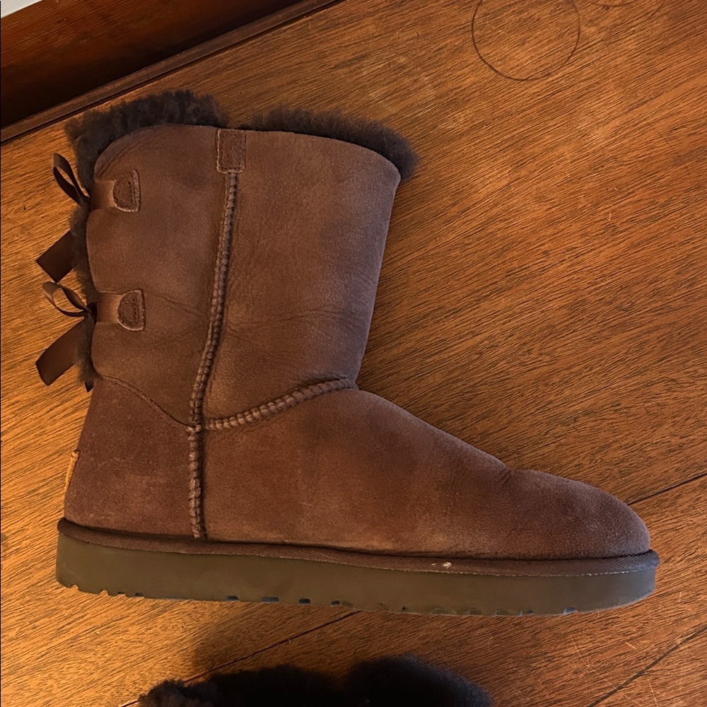 Ugg Chocolate Brown Boots with Bows - Picture 4 of 7
